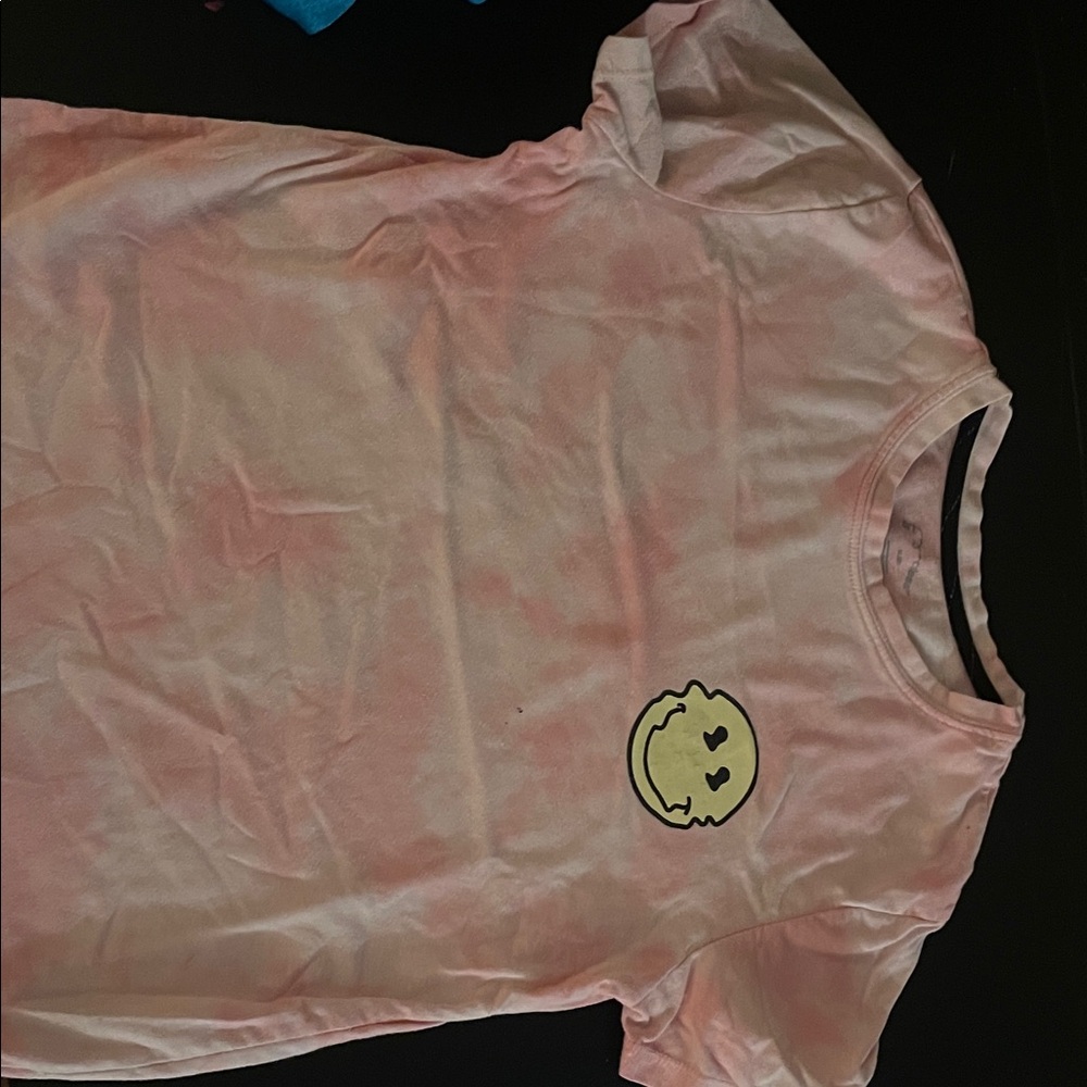 art class Pink Tie-Dye Kids Tee with Smiley